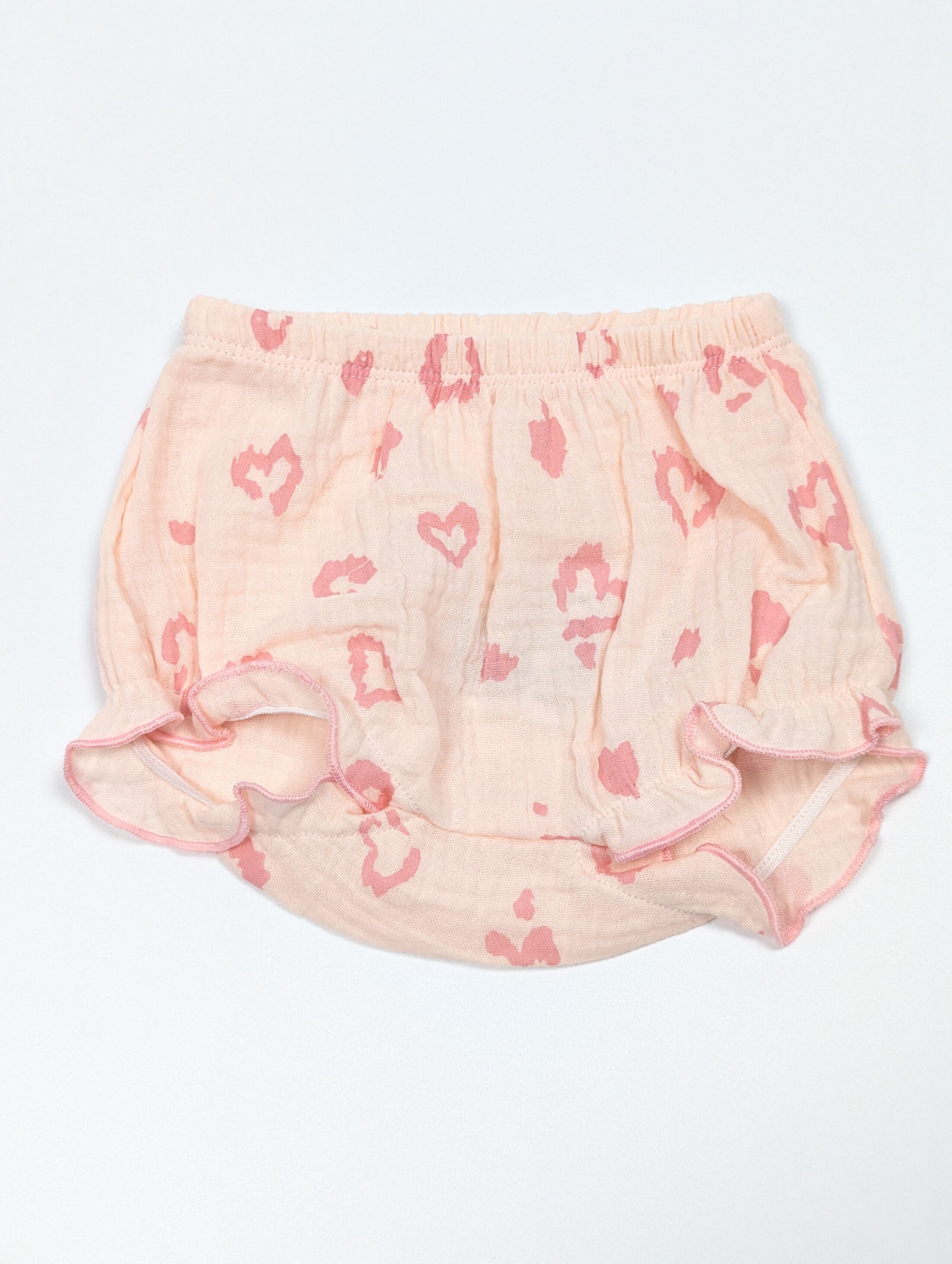 Рожеві труси-блумери на памперс з сердечками, муслін