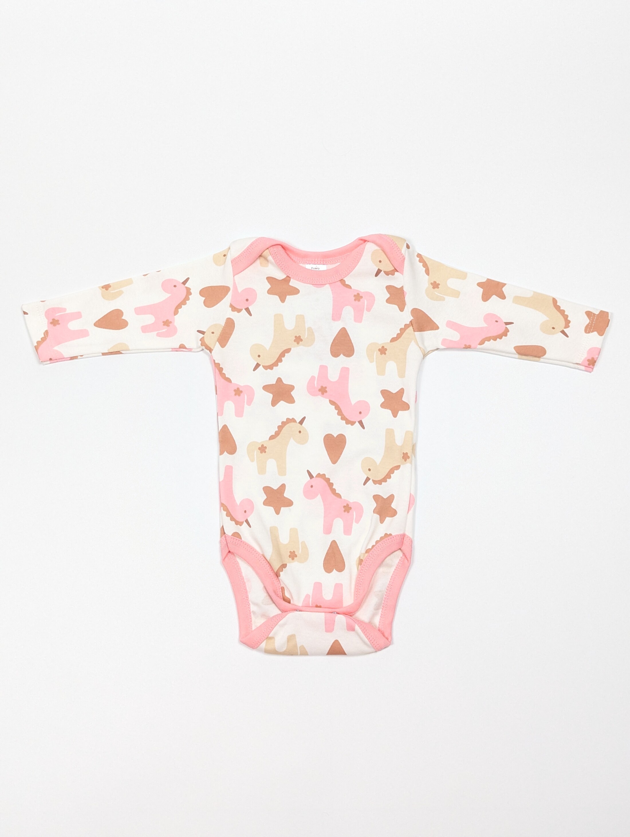 Боді з довгим рукавом та малюнком одноріжки, інтерлок