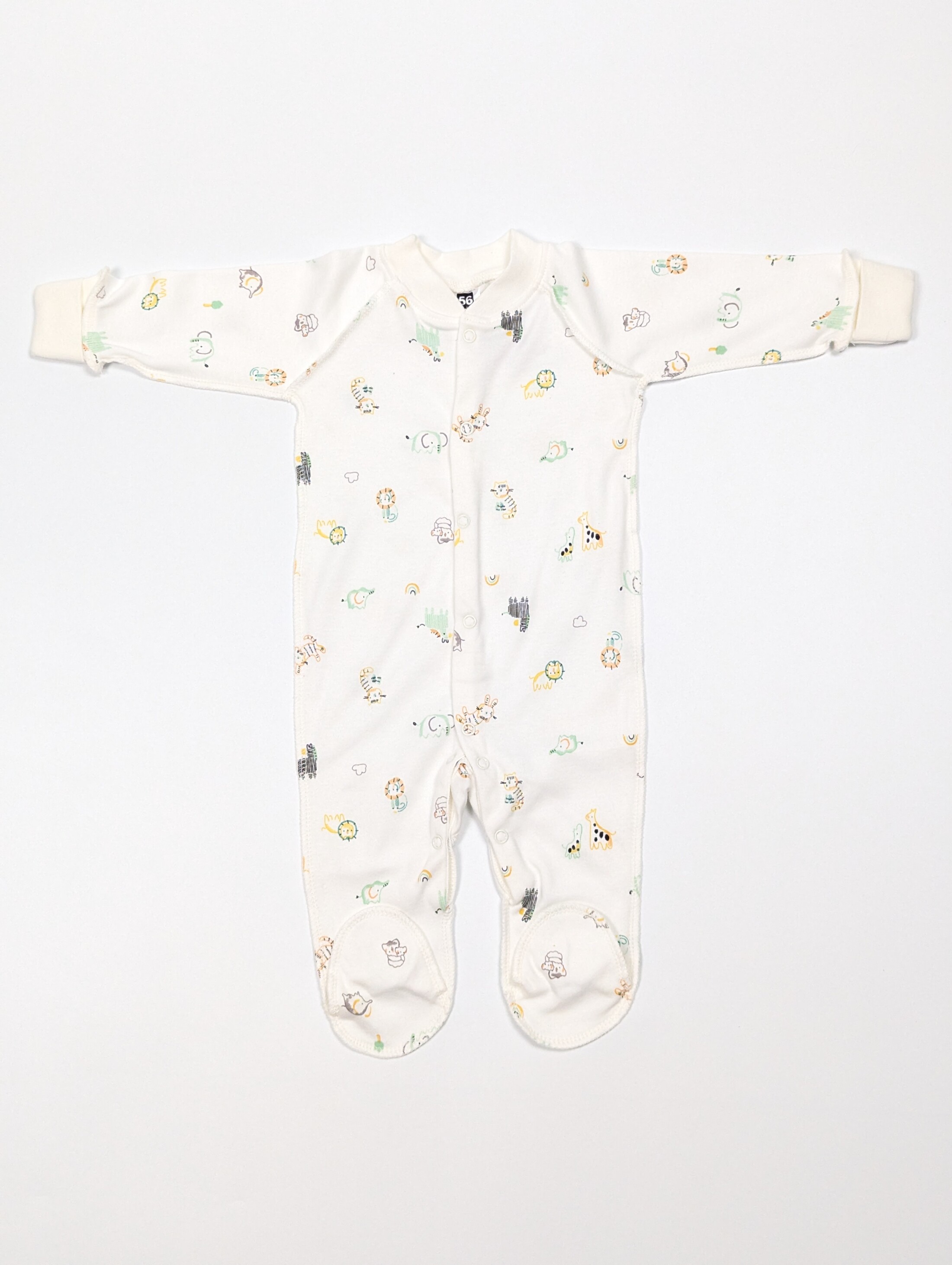 Комплект дитячого одягу з Тваринками з 4 предметів, інтерлок - комбінезон