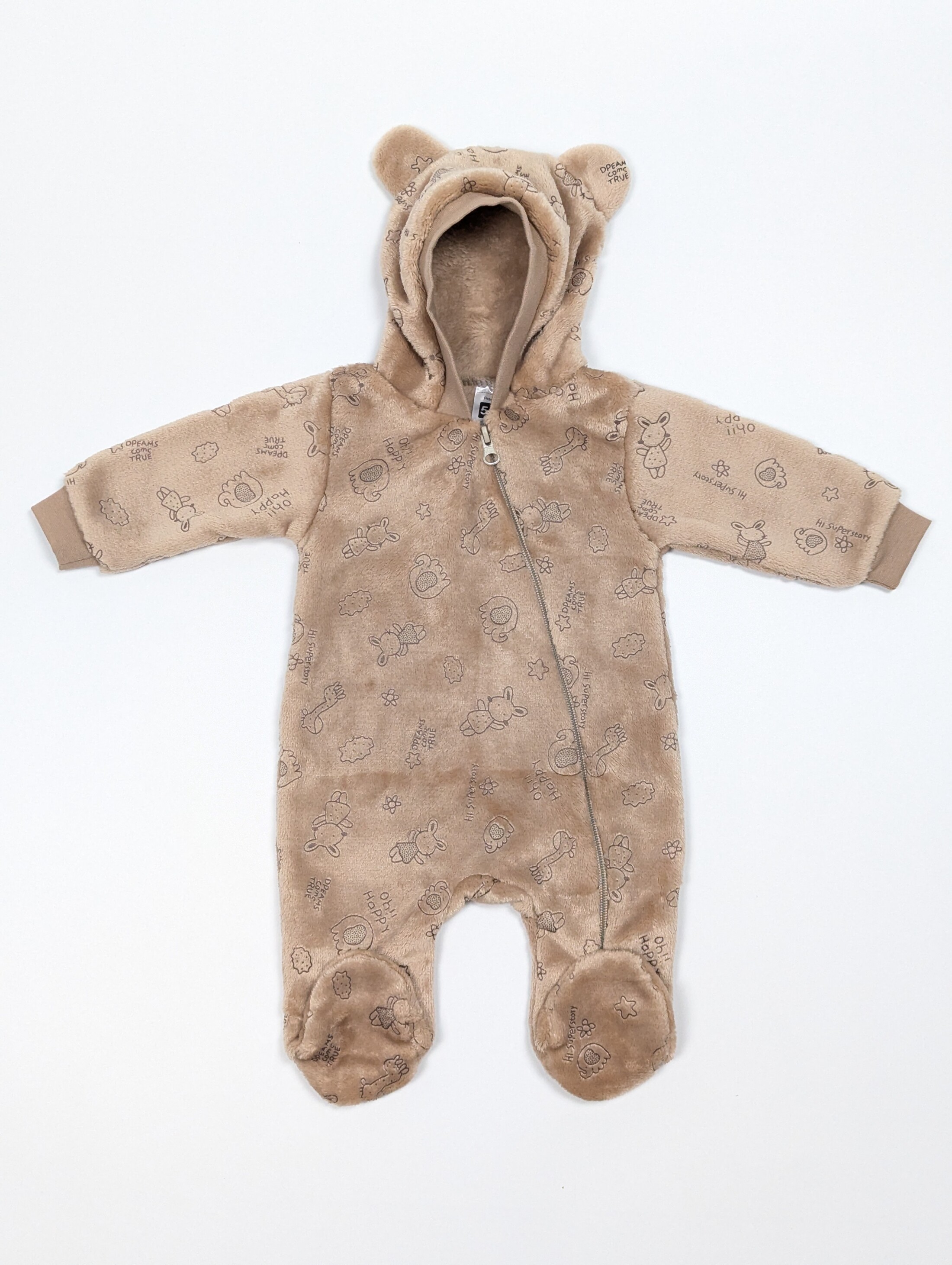 Комбінезон коричневий з іграшками для немовлят велсофт