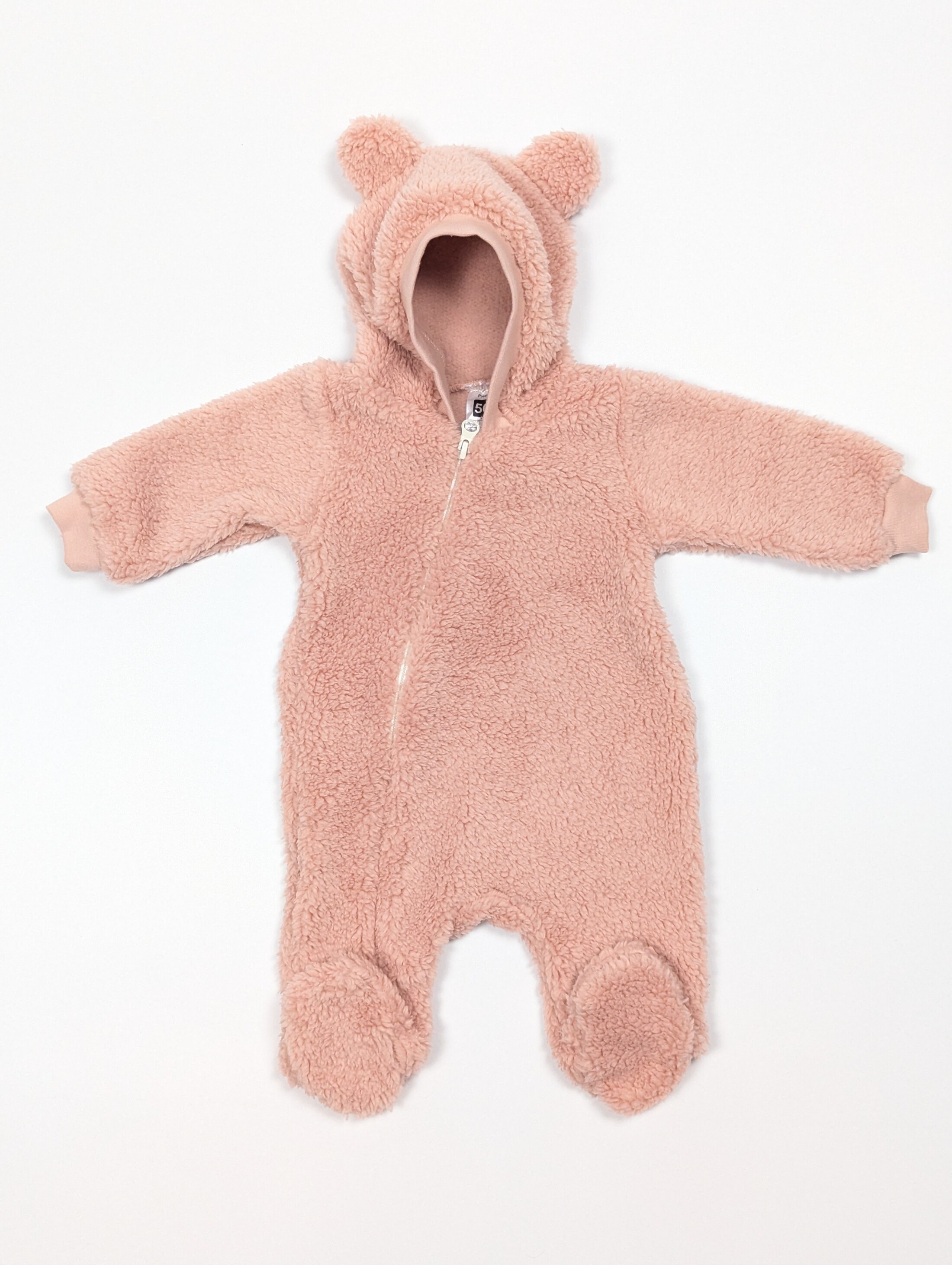 Комбінезон рожевий з вушками, махра