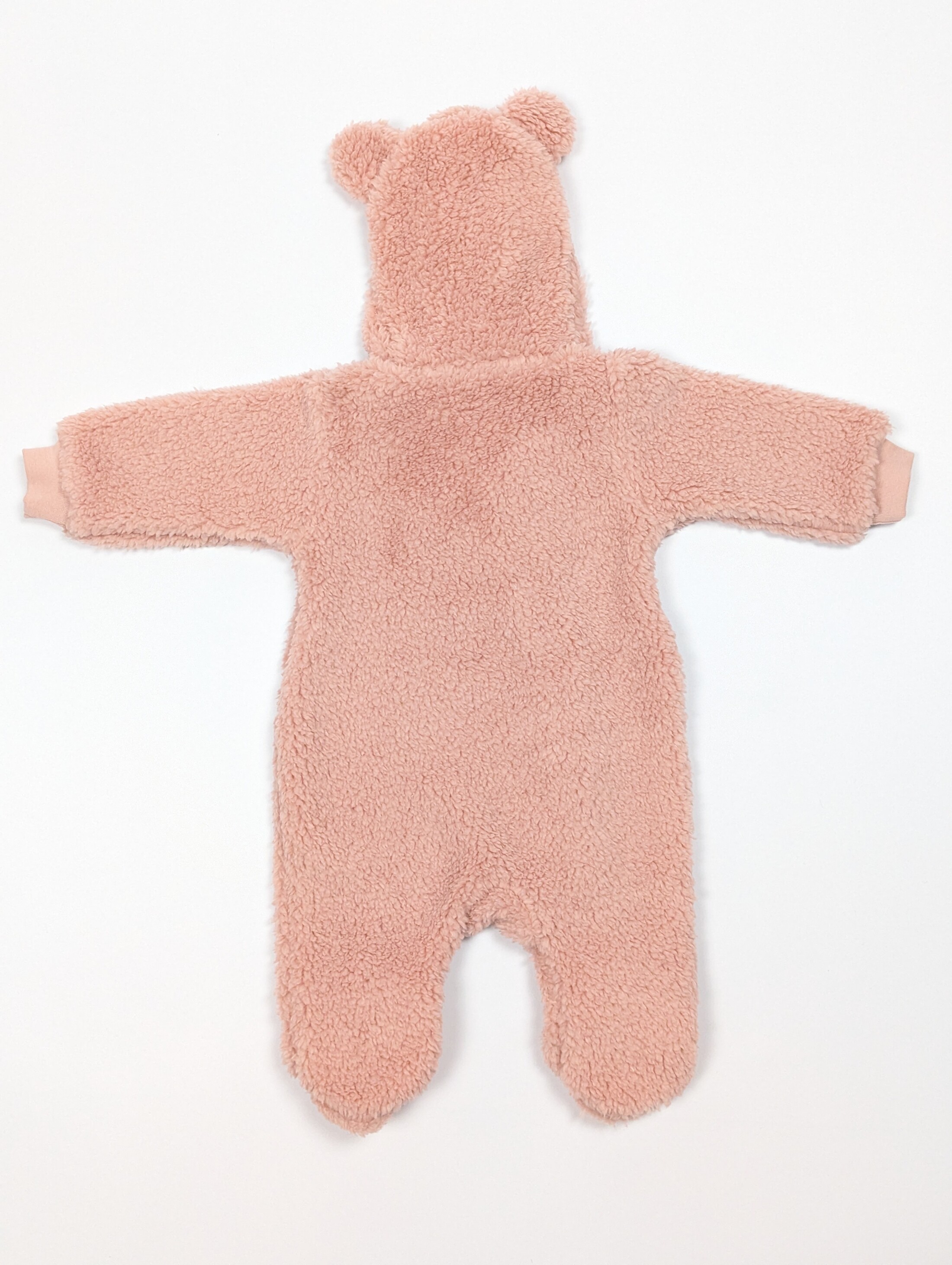 Комбінезон рожевий з вушками, махра ззаду
