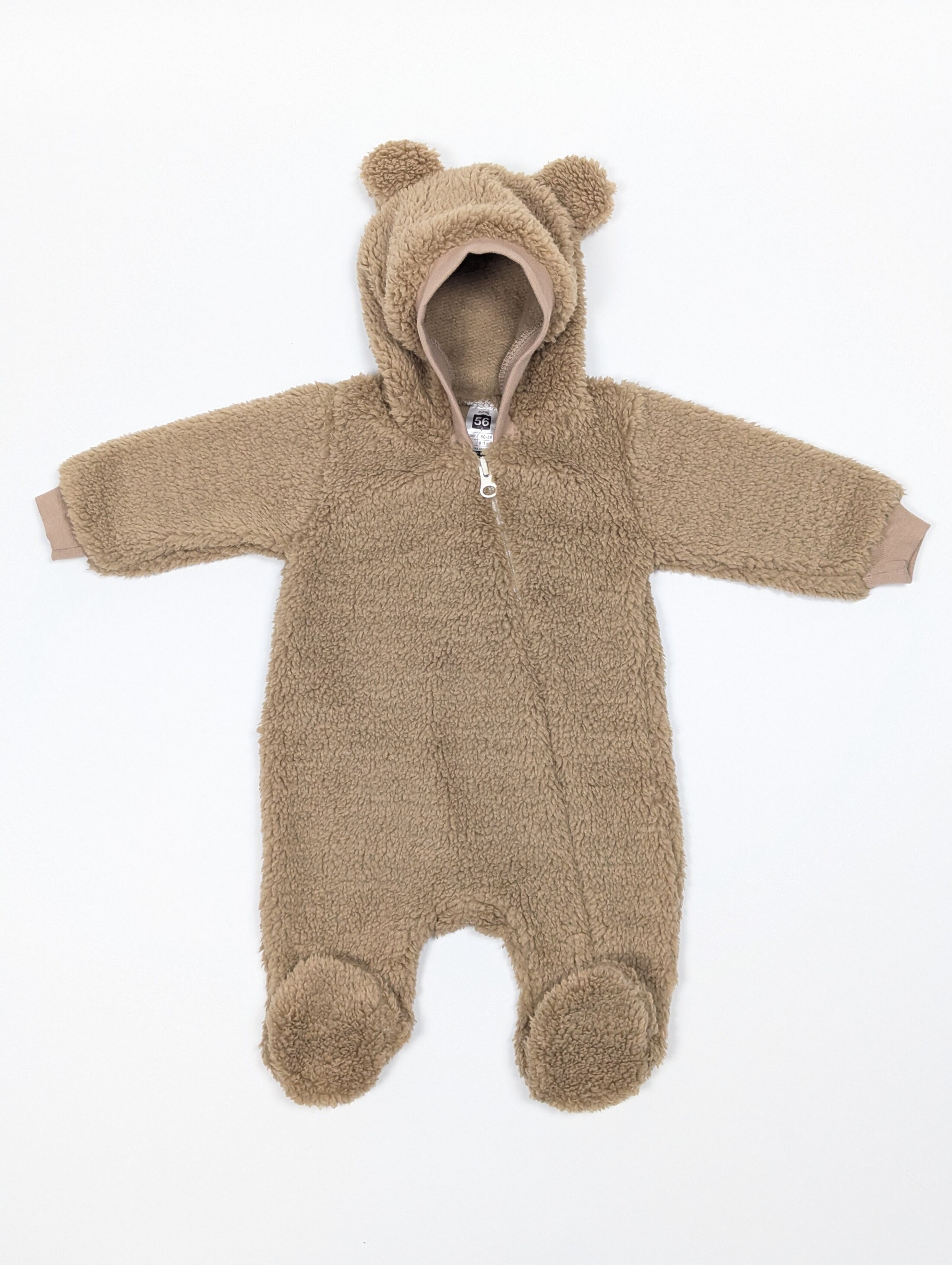 Комбінезон коричневий з вушками, махра