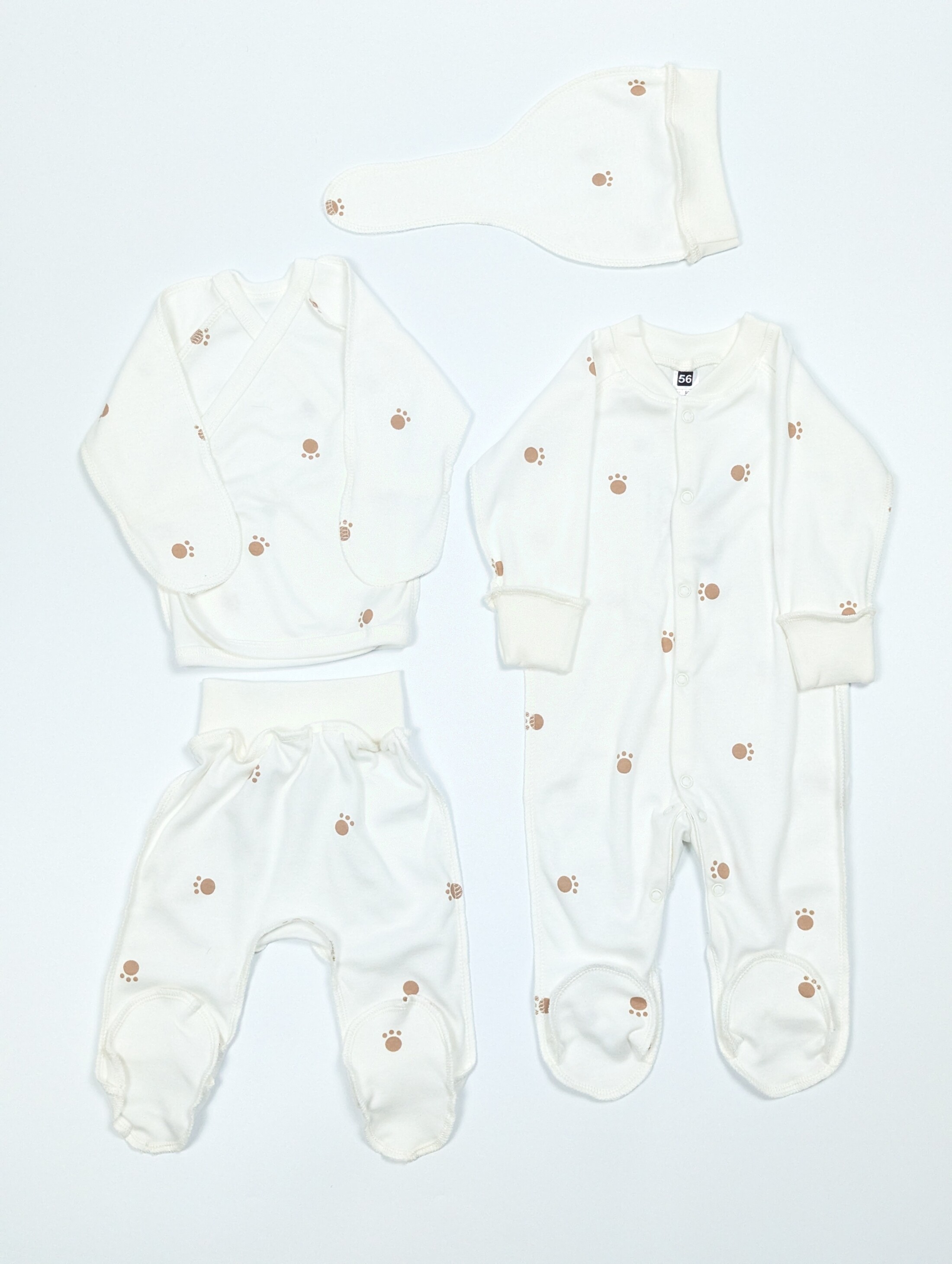 Комплект дитячого одягу з лапками, 4 предмети, інтерлок