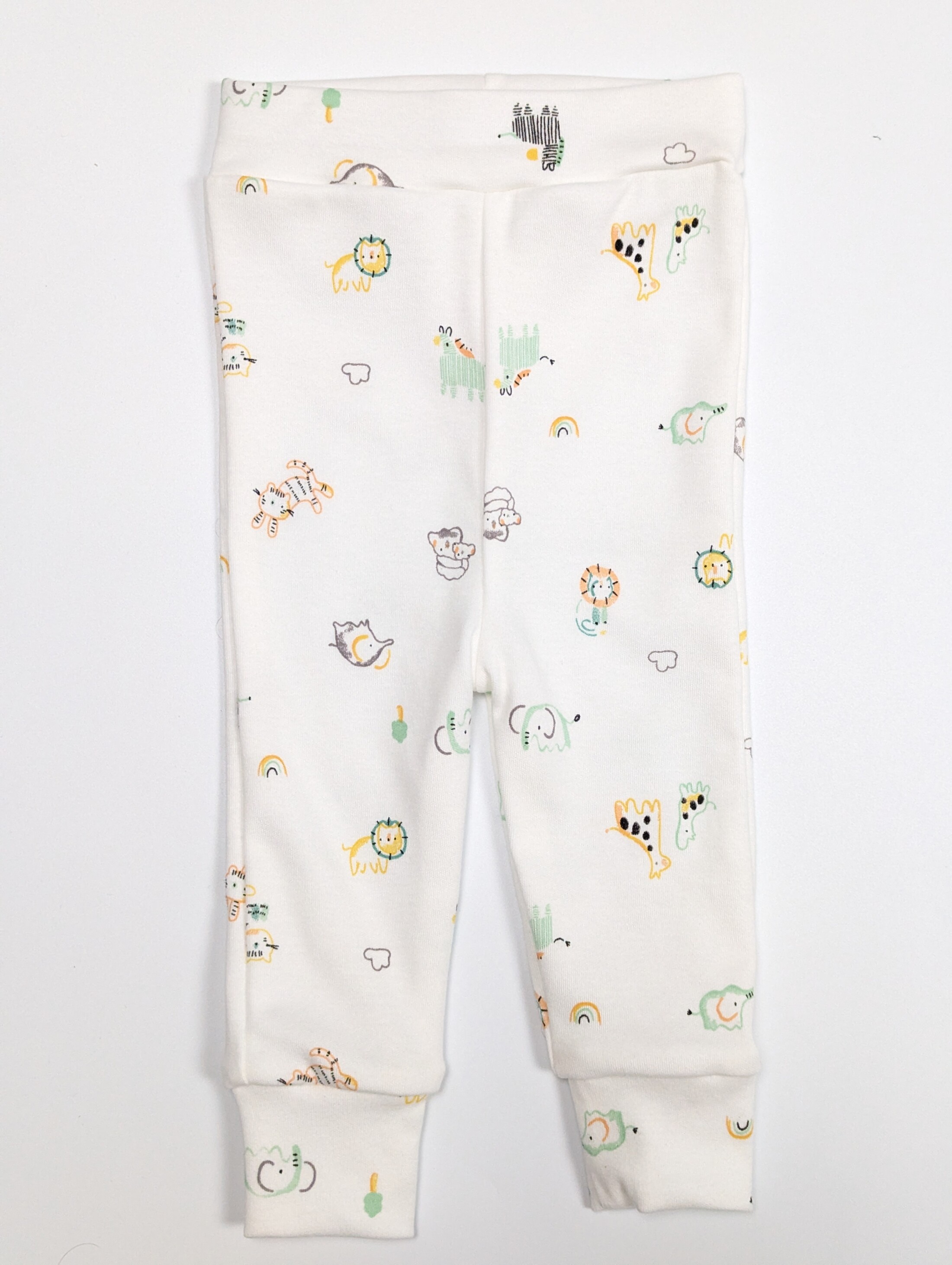 Штані з комплекту малюнками тваринок: боді довгий рукав + штанці, інтерлок