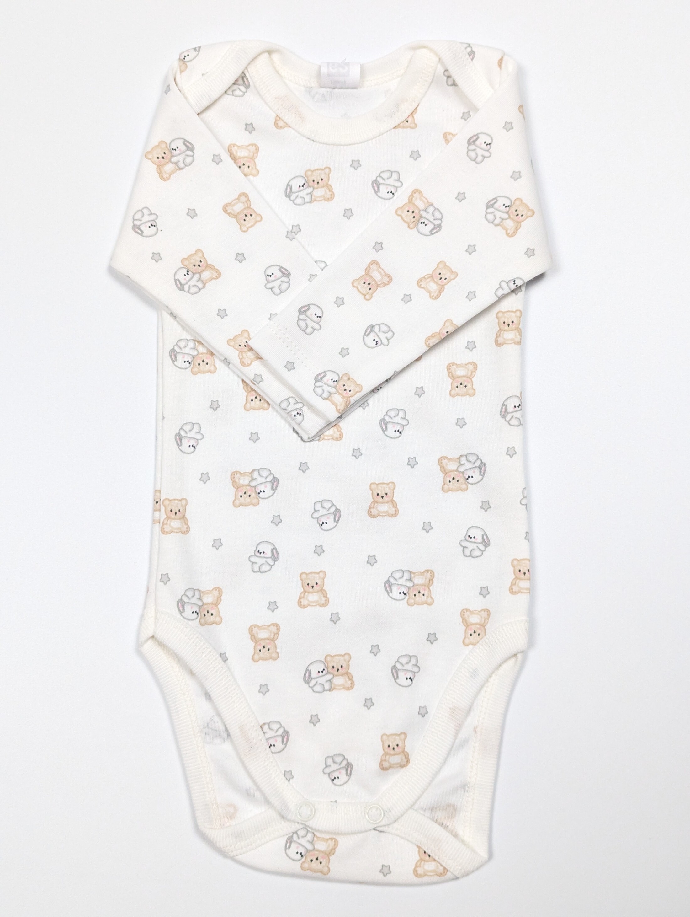 Комплект ведмедики та зірочками: боді довгий рукав + штанці інтерлок - боді