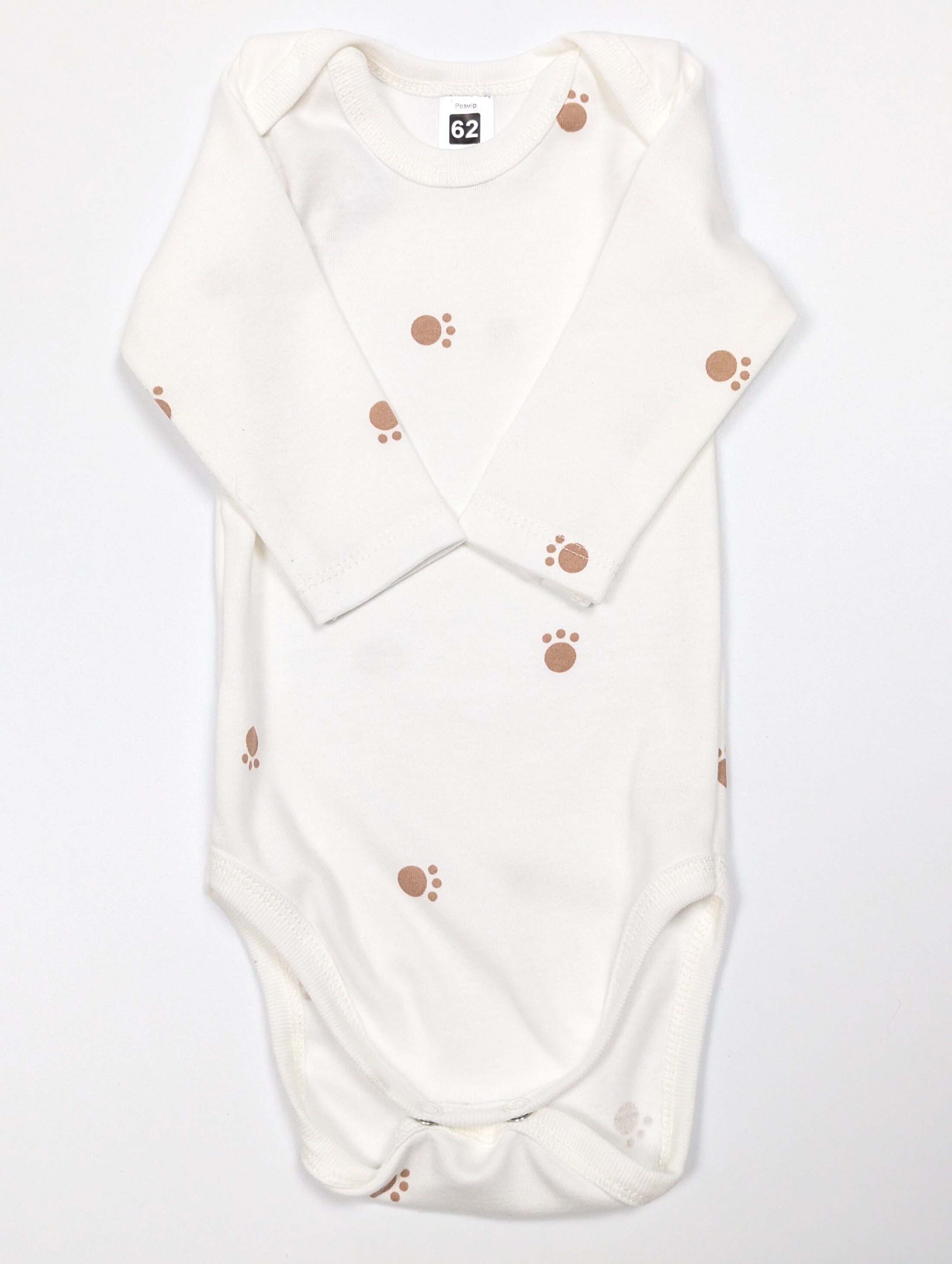 Комплект одягу Лапки: боді довгий рукав та штанці, інтерлок - боді