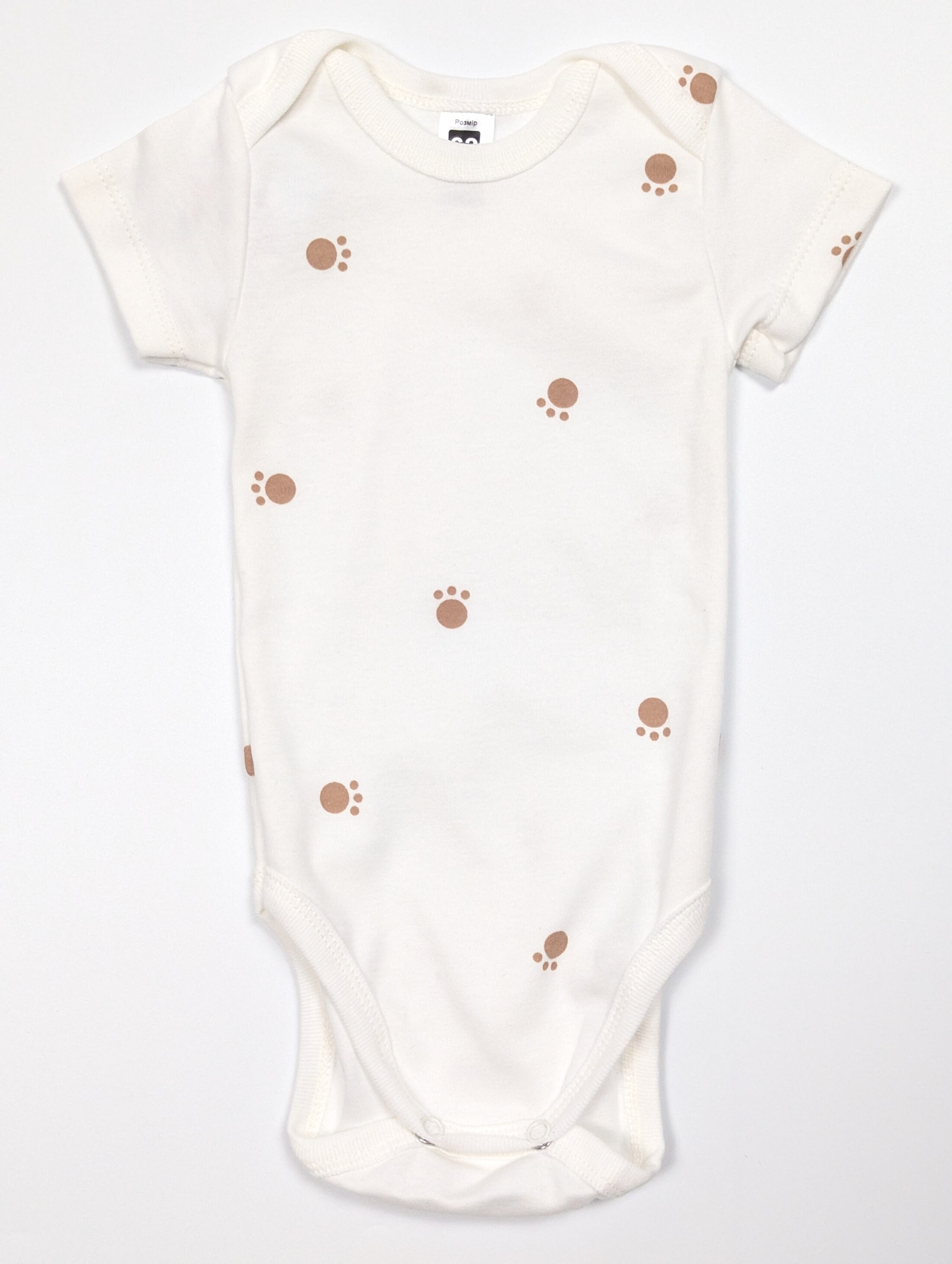 Боді з малюнками лапок, короткий рукав, інтерлок