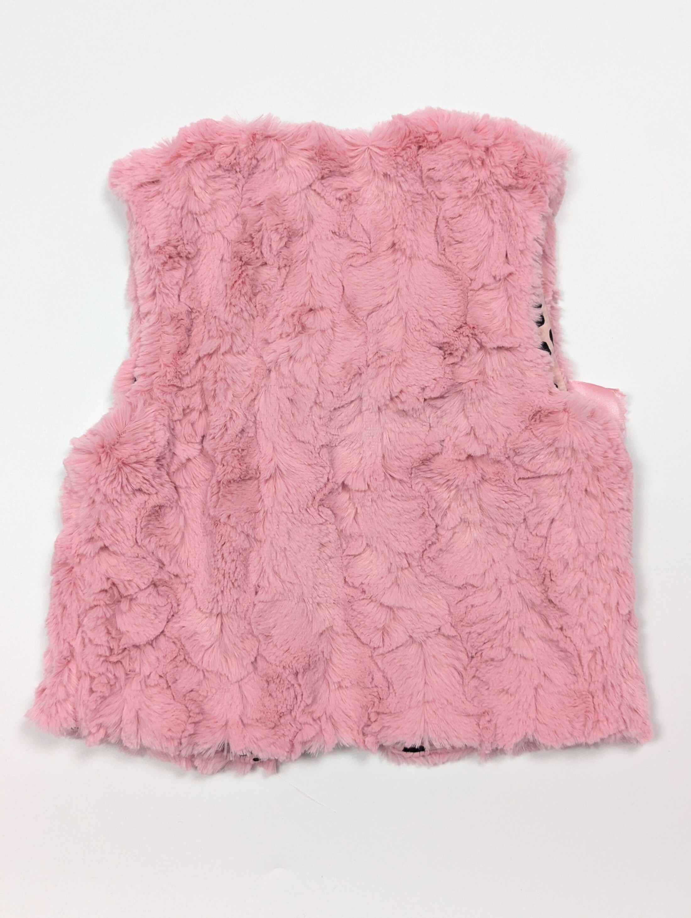 Рожевий жилет для дівчинки жаккард махра з бантиком ззаду