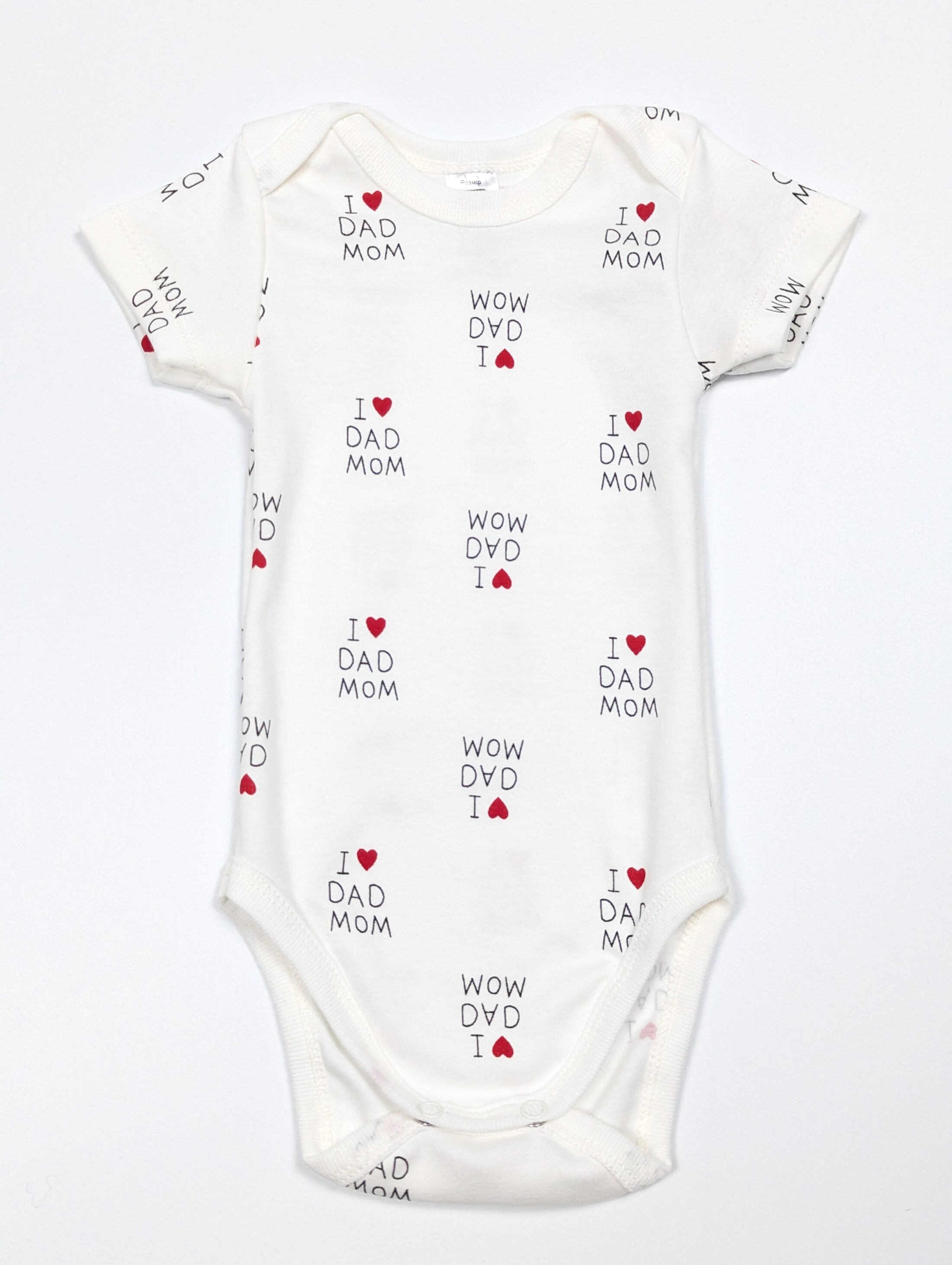 Боді з коротким рукавом I love dad mom інтерлок