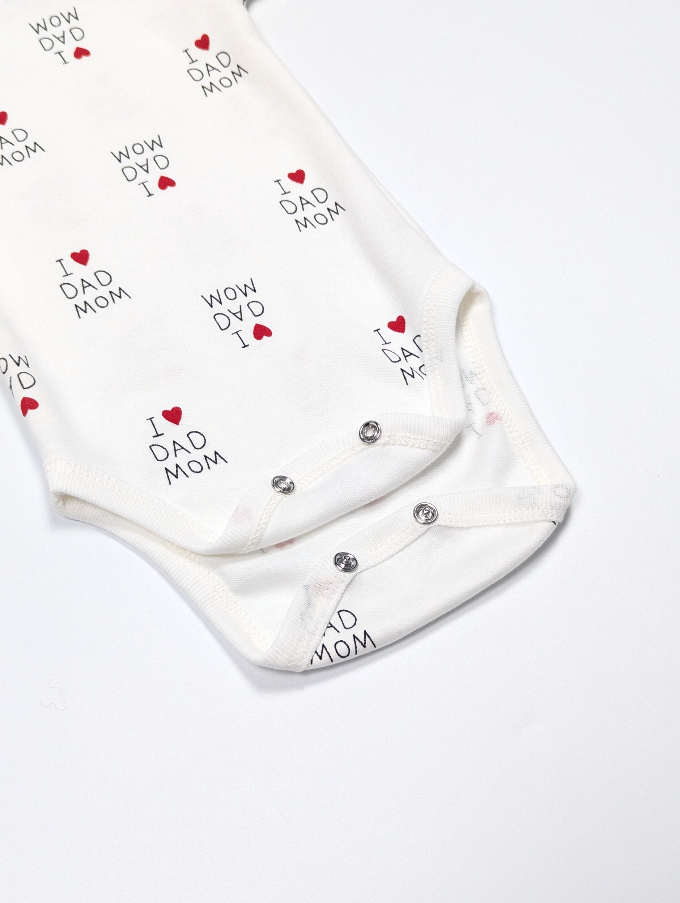 Боді з коротким рукавом I love dad mom інтерлок застібки