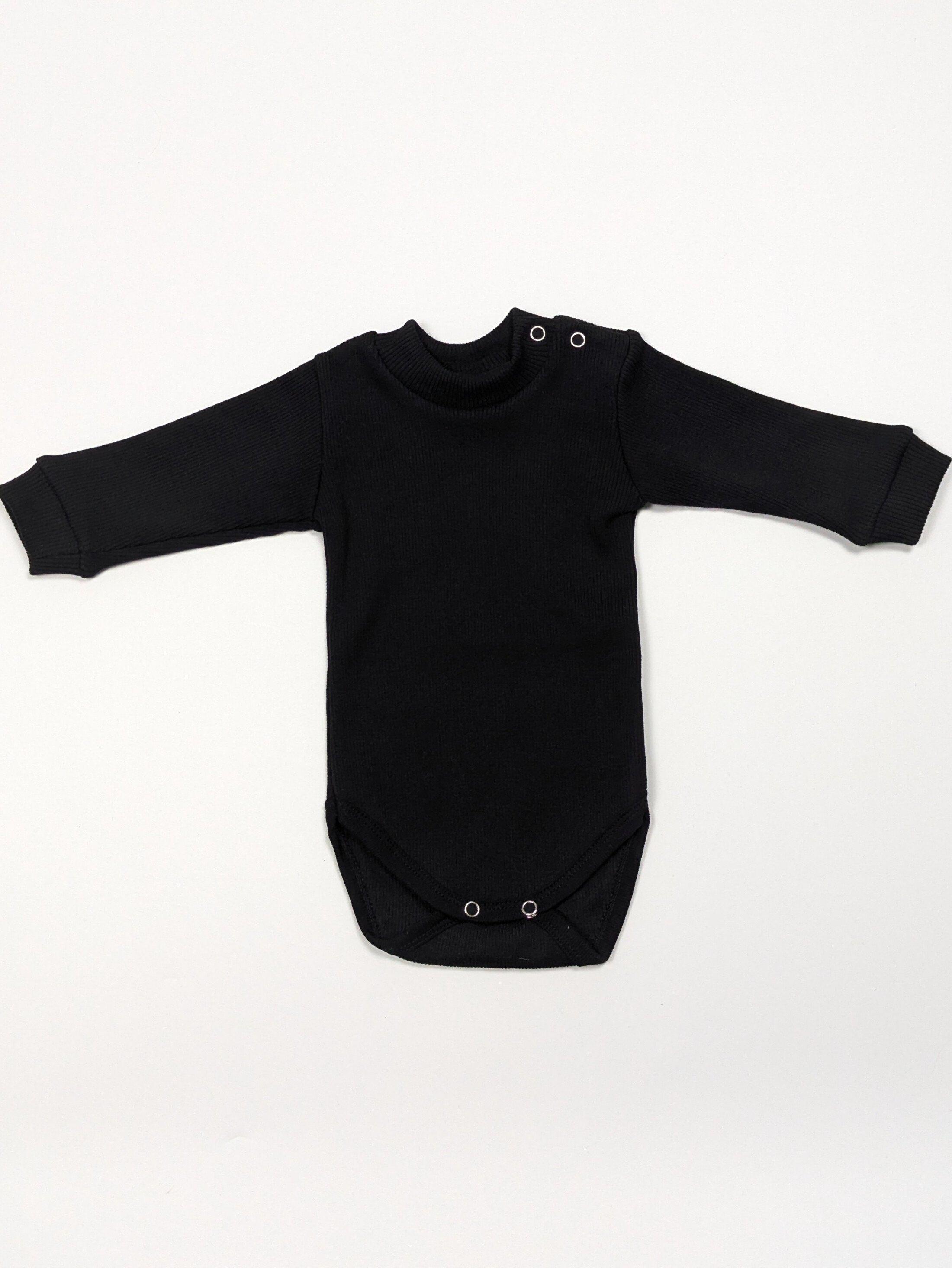 Боді дитячий унісекс чорний з бавовни та еластану