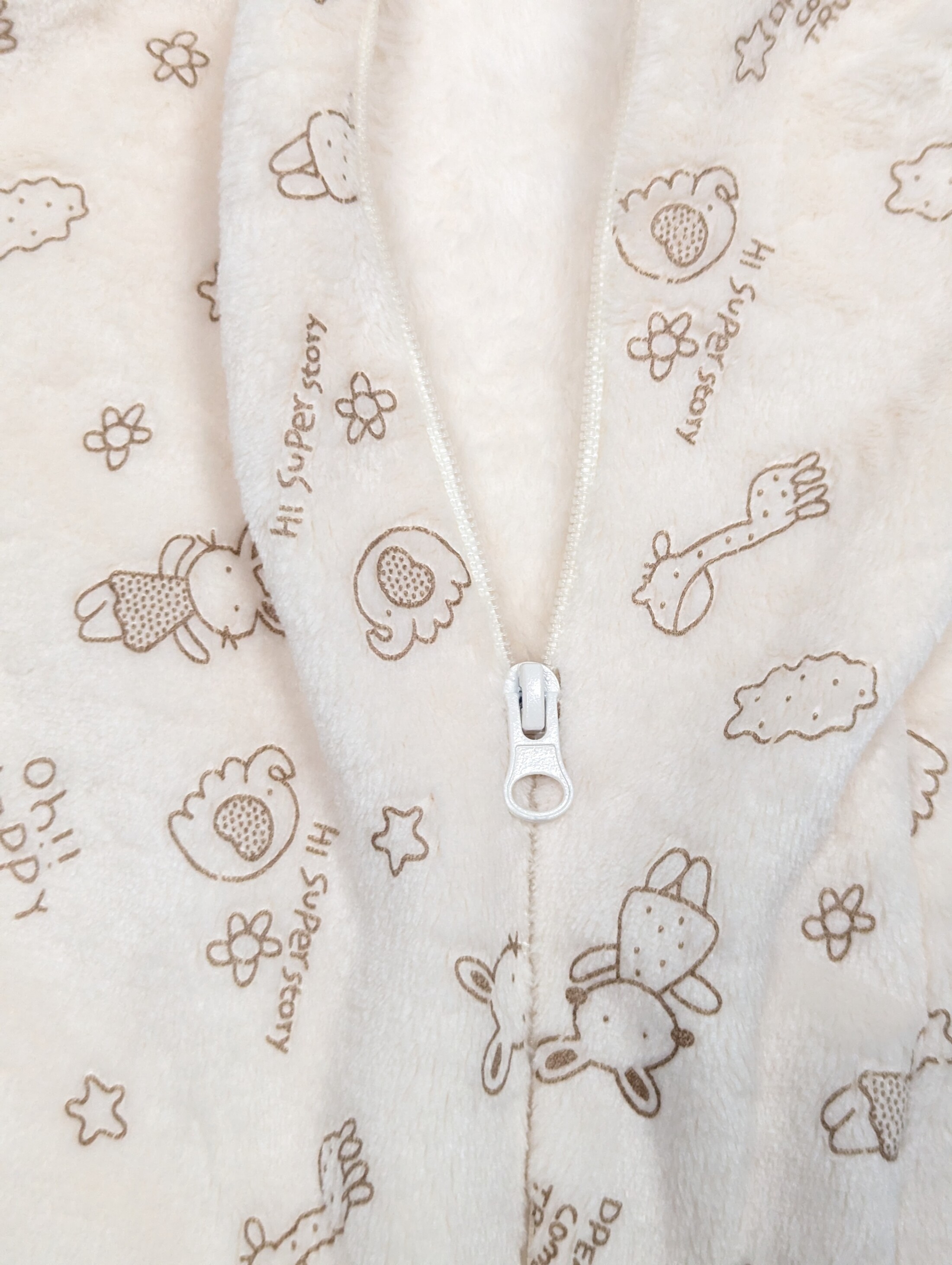 Комбінезон молочний з іграшками для немовлят велсофт Застібка-блискавка