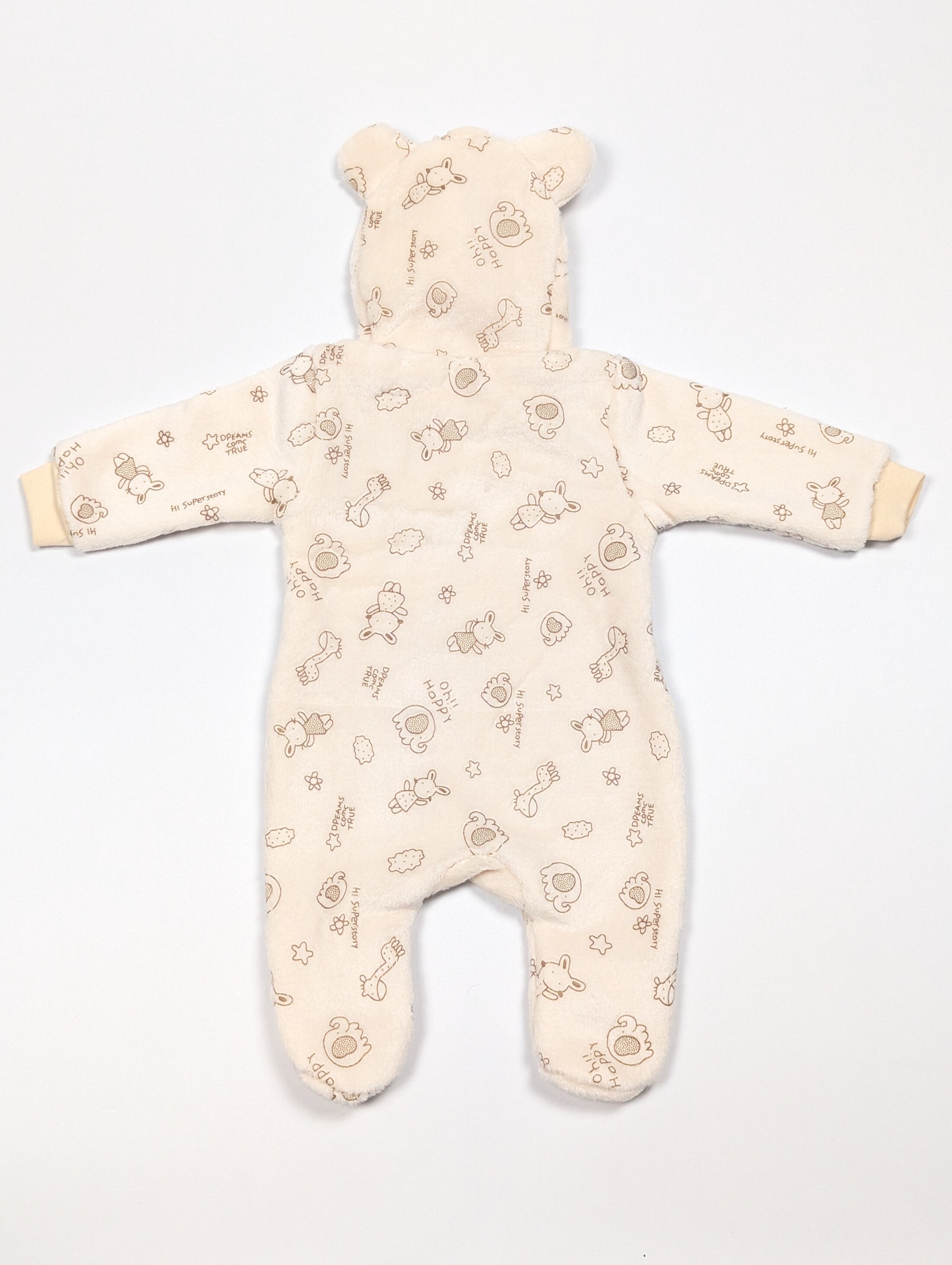 Комбінезон молочний з іграшками для немовлят велсофт ззаду