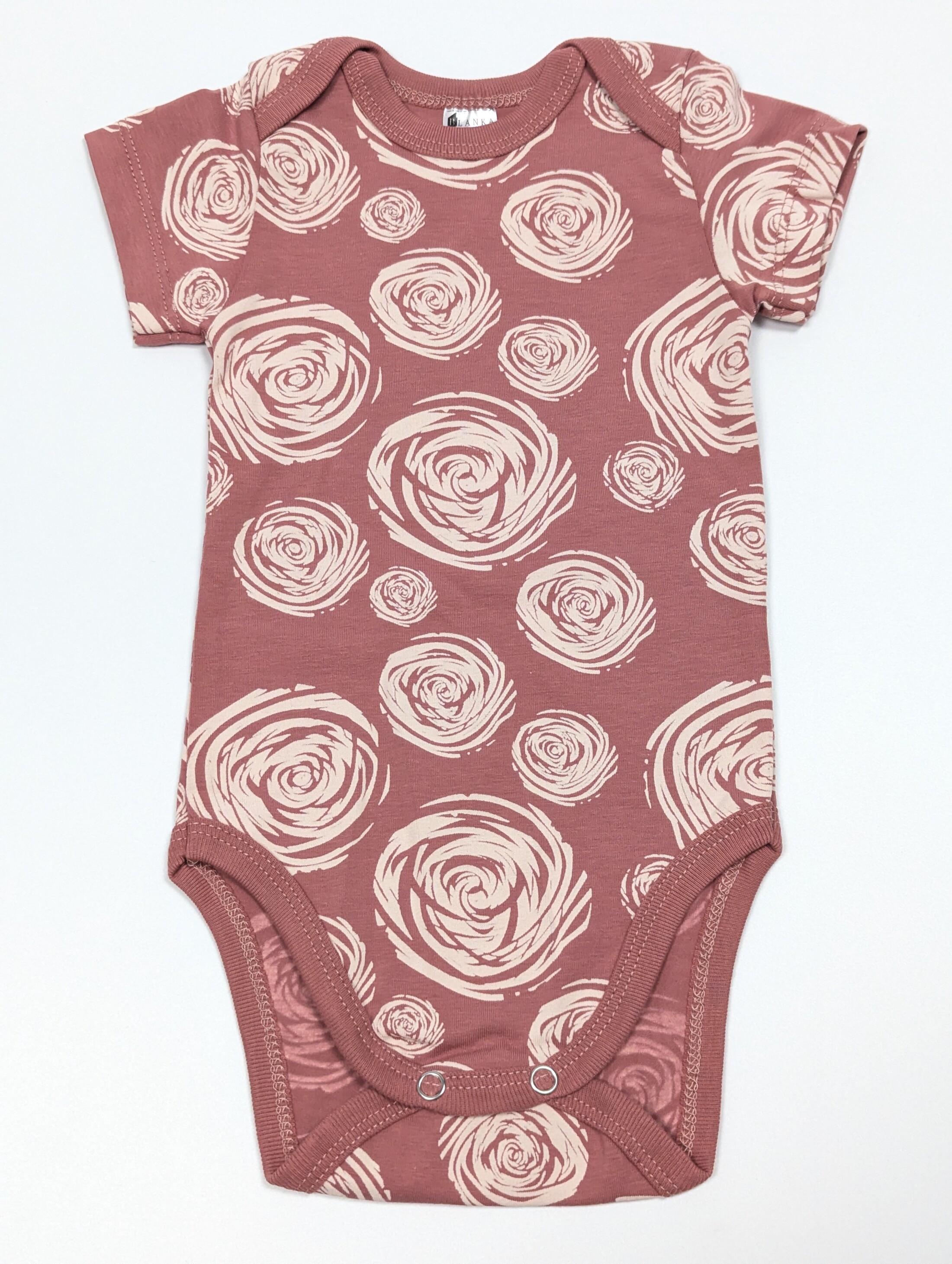 Боді для дівчаток з трояндами, короткий рукав, стрейч-кулір