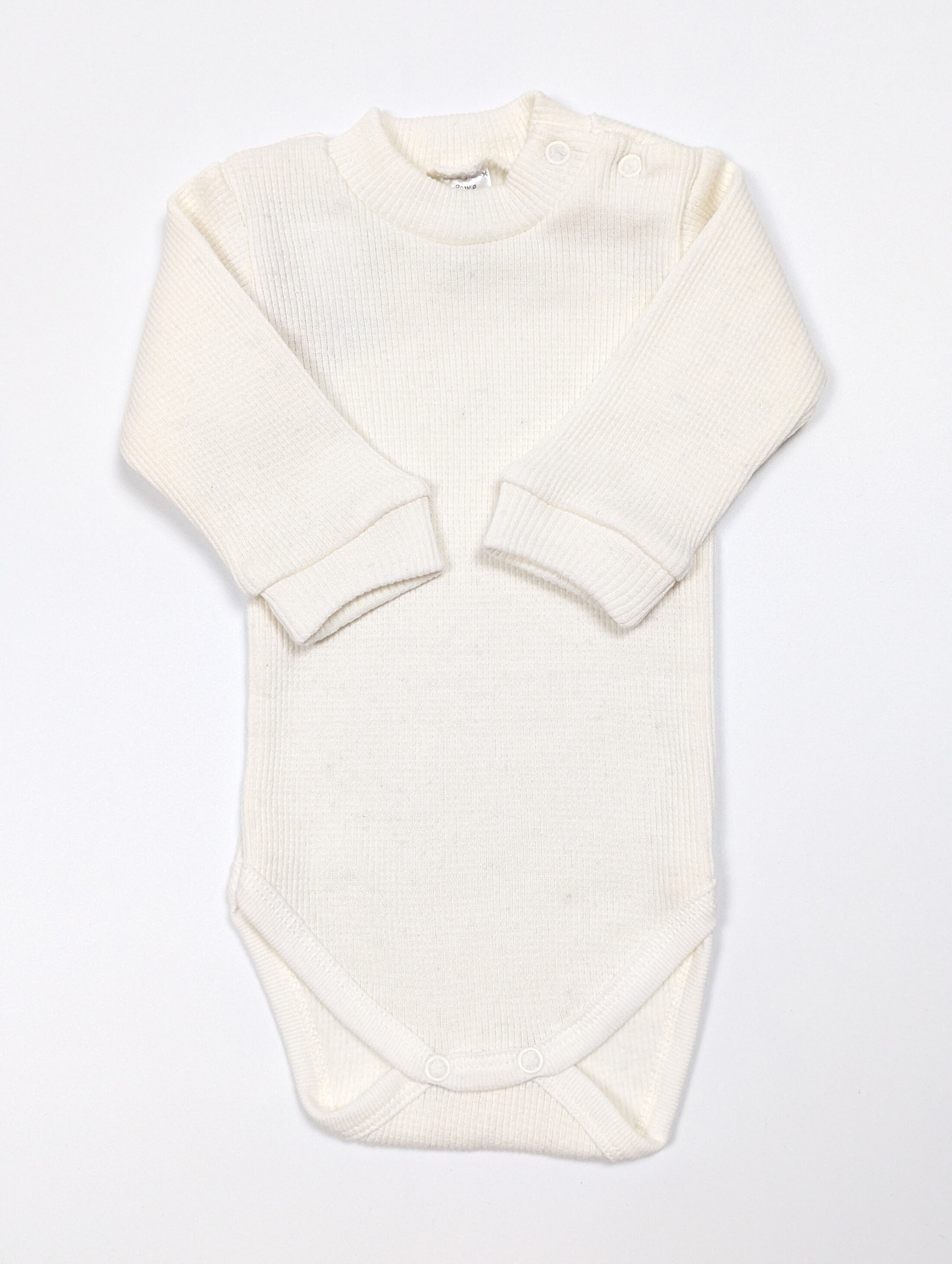 Боді-гольф молочний, кашкорсе, начіс зі складеними рукавами