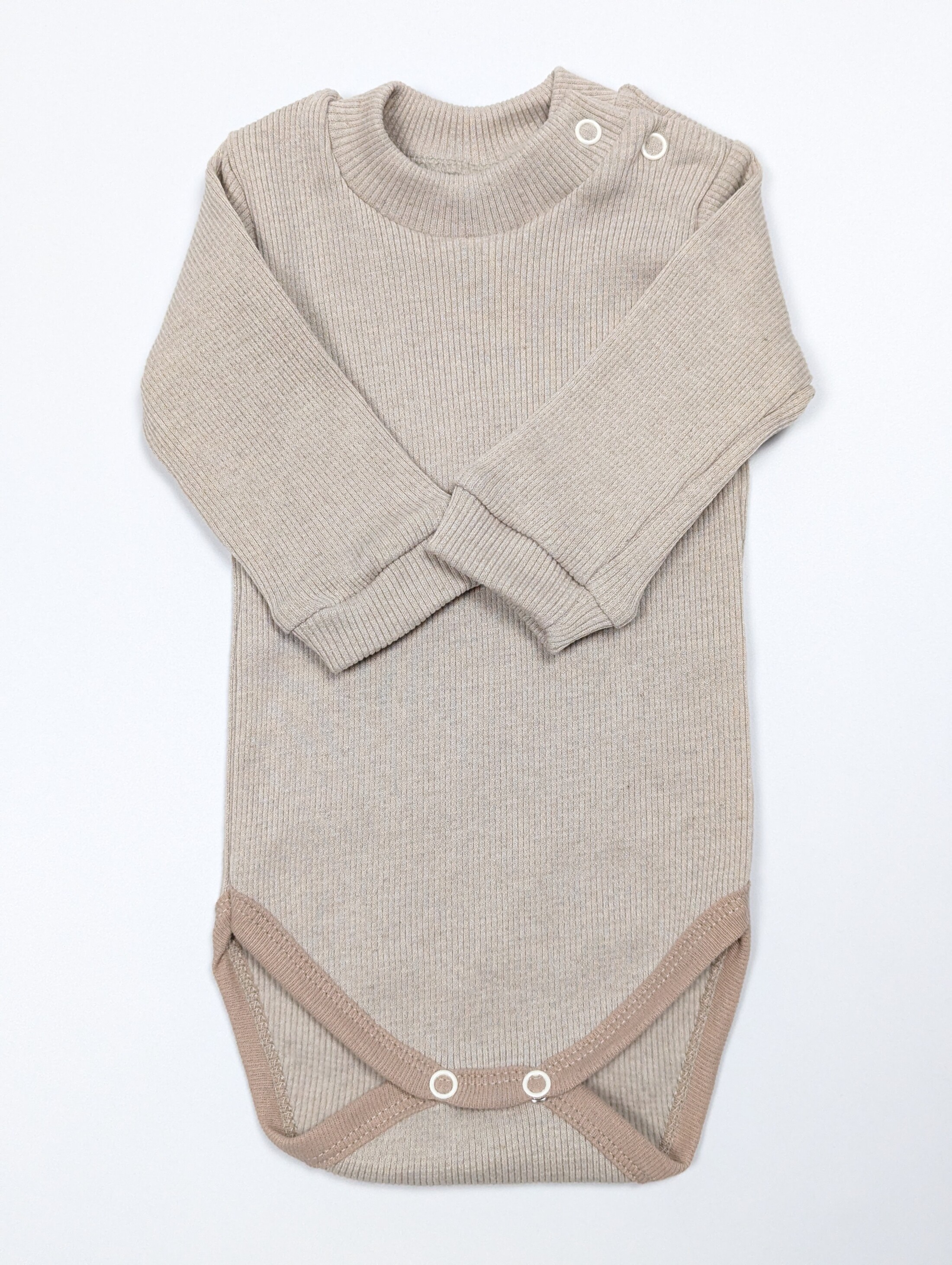 Боді-гольф унісекс бежевий, кашкорсе, начіс зі складеними рукавами